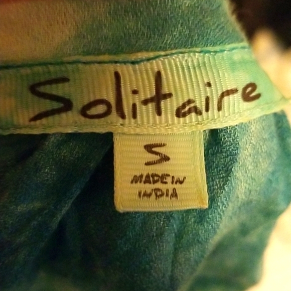 S Pretty Teal Tie-dyed Boho Top - Picture 2 of 4